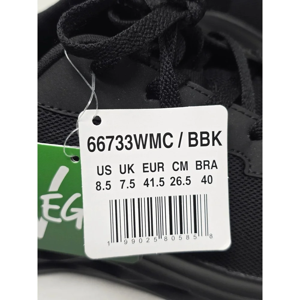 Skechers Glide-Step Men 8.5 Wide Fit Black Sneakers 66733WMCBBK Memory Foam New